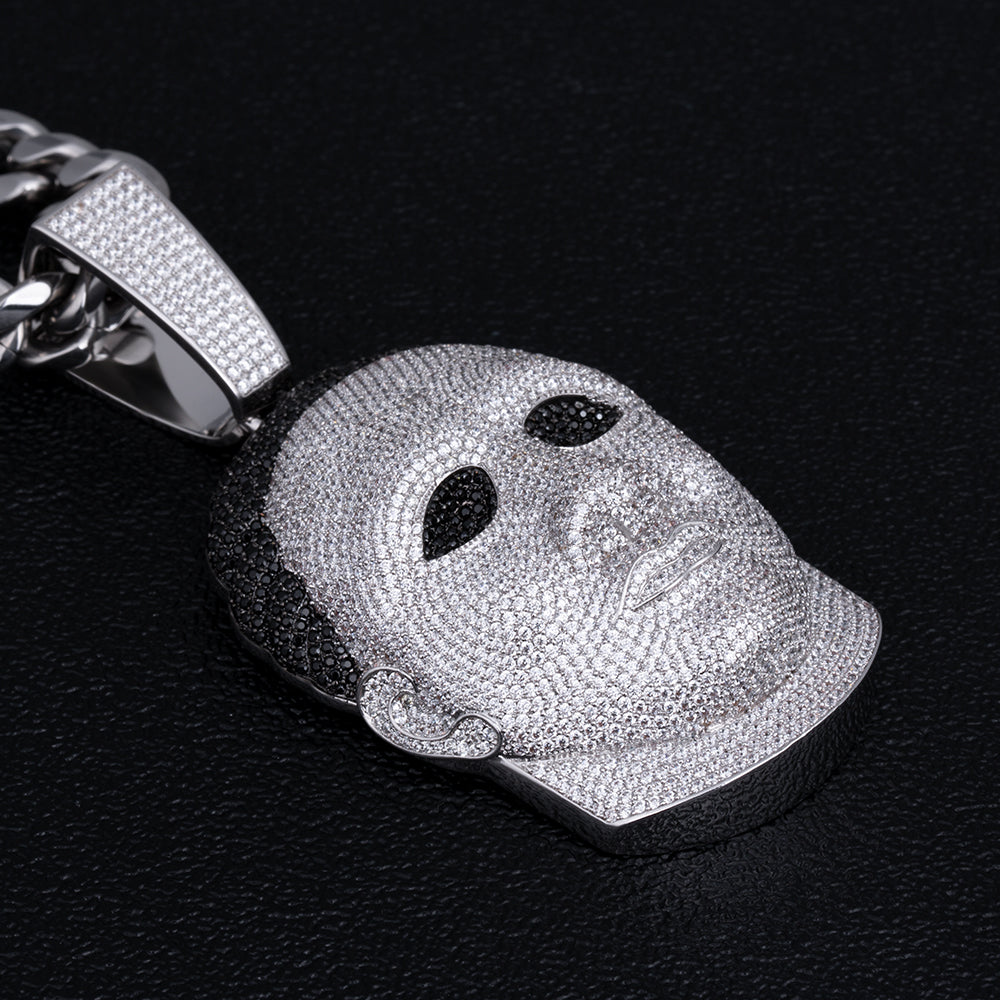 White Gold Iced Out Michael Myers Pendant KRKC CO krkc co