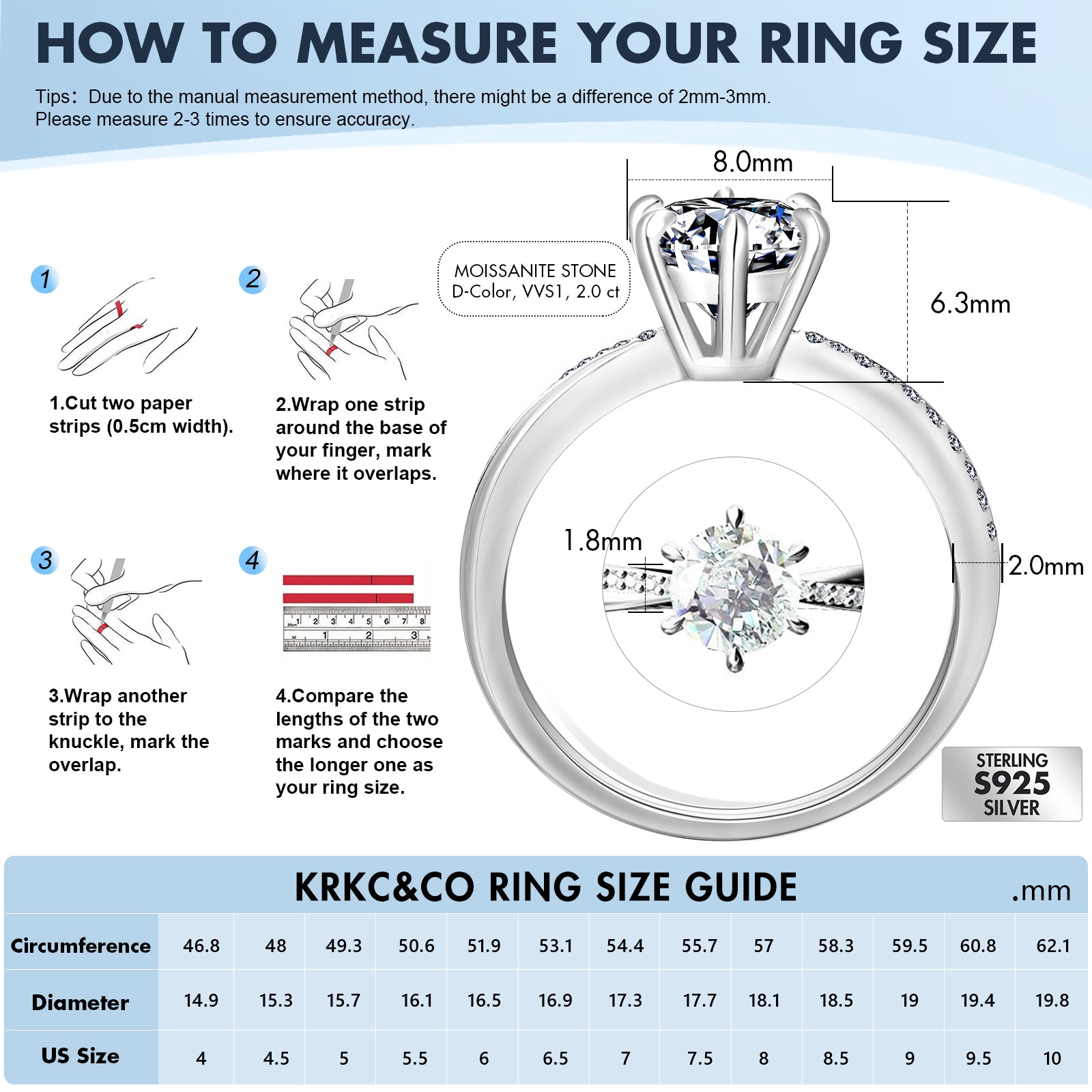1.00 Carats VVS1 Moissanite Rings for Women 0175