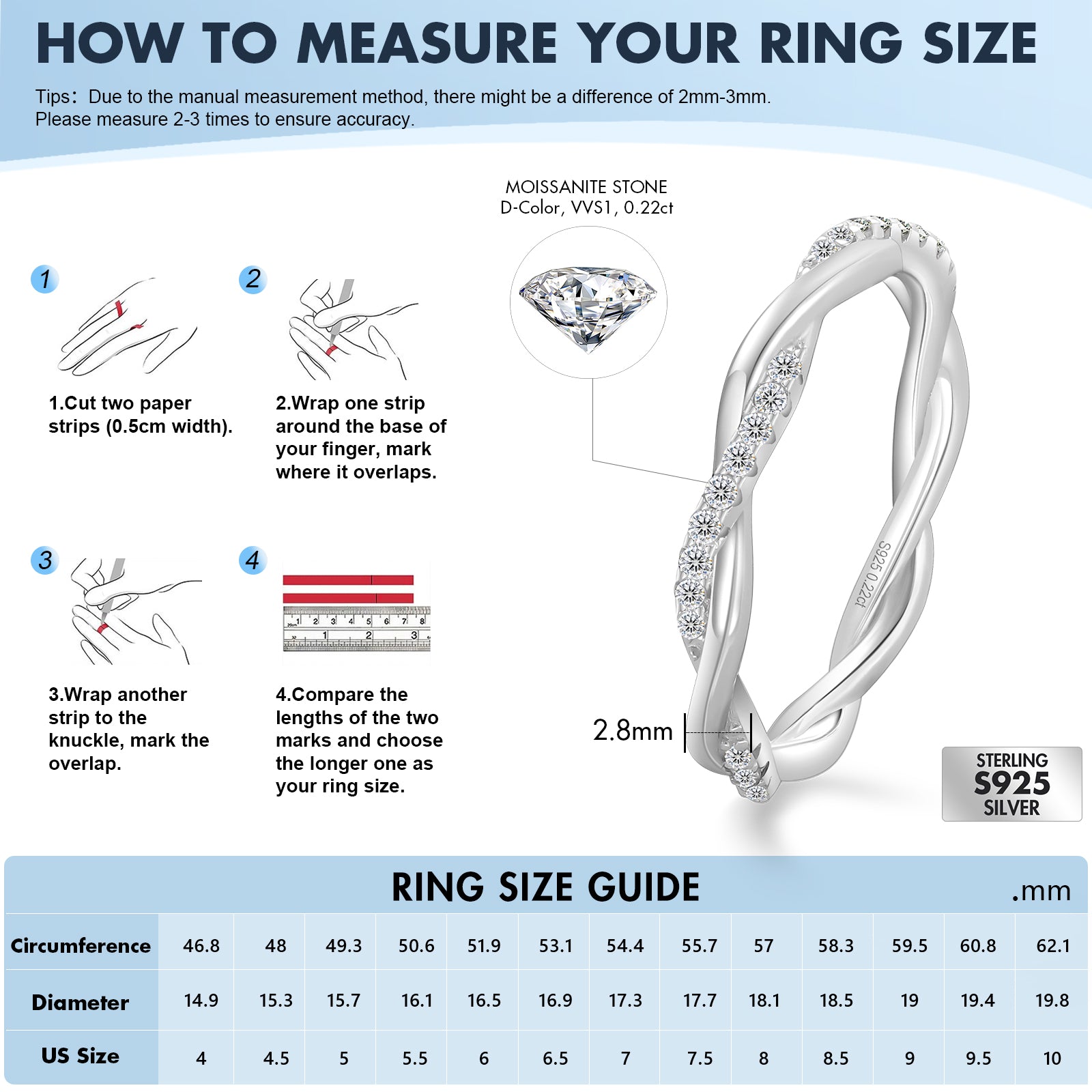 0.33 Carats VVS1 Moissanite Rings for Women 0110