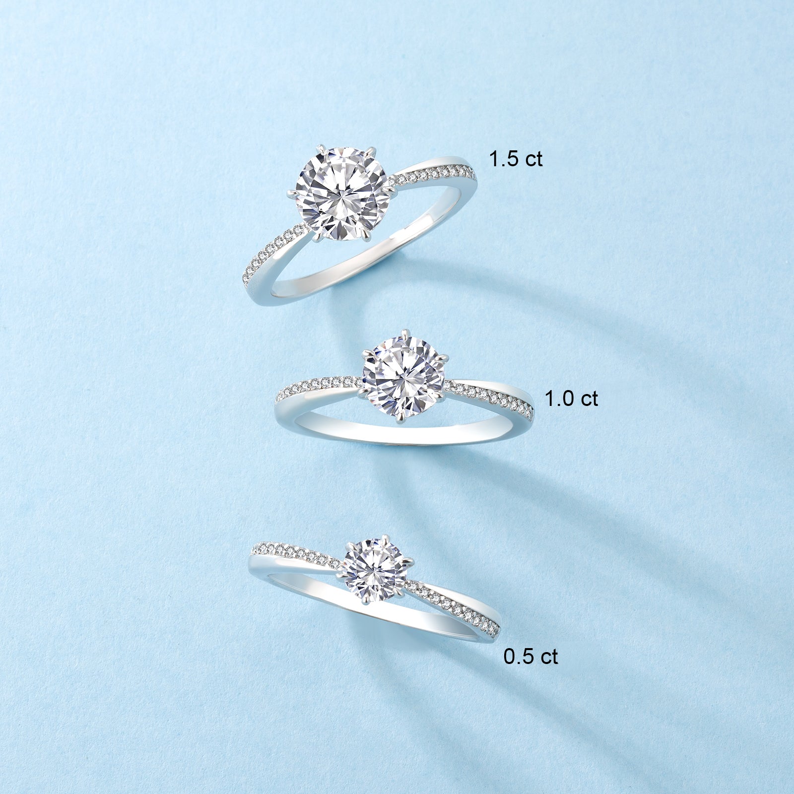 1.00 Carats VVS1 Moissanite Rings for Women 0175
