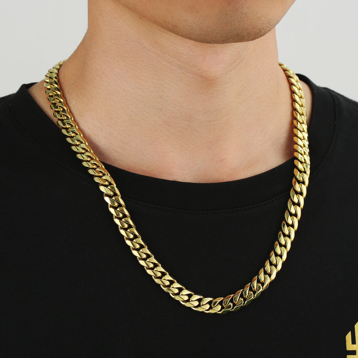 10mm 18K Gold/White Gold Curb Cuban Chain Kihei Chain – krkc&co