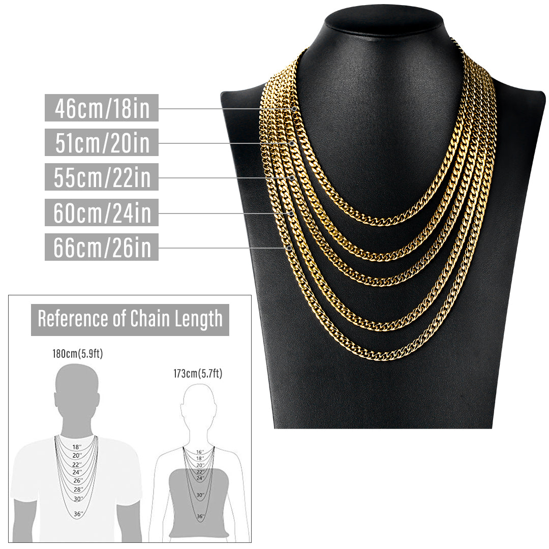 6mm Miami Cuban Link Chain 18K Gold Plated-krkcom