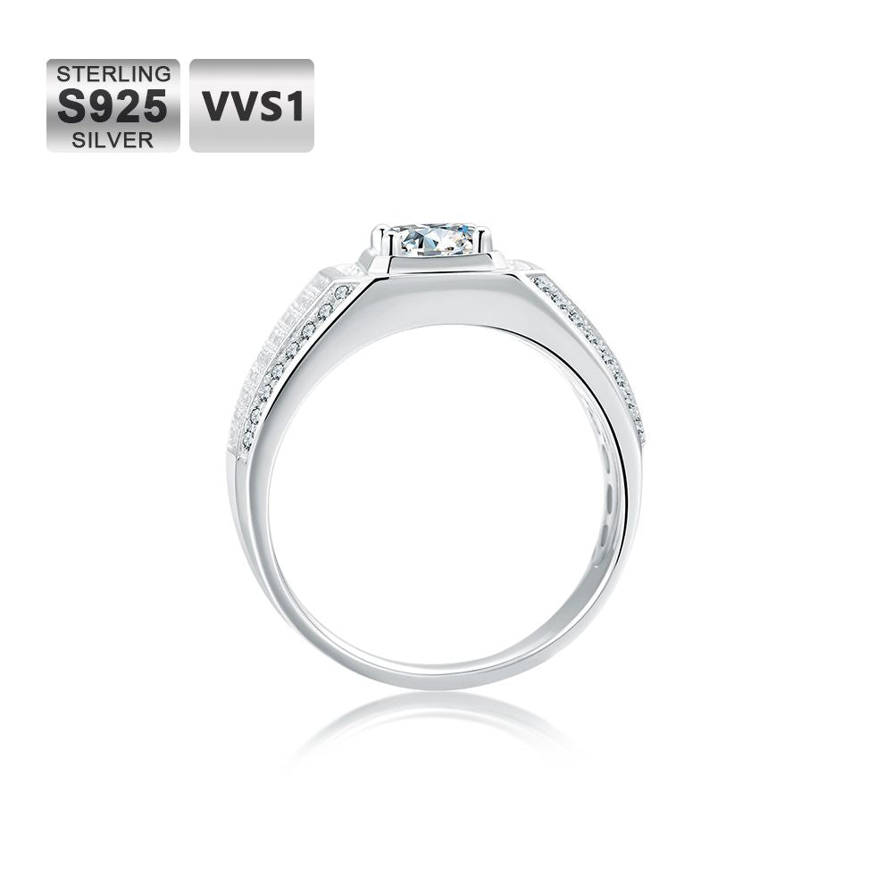 KRKC&CO 3.0 Carats VVS1 Moissanite Men Ring
