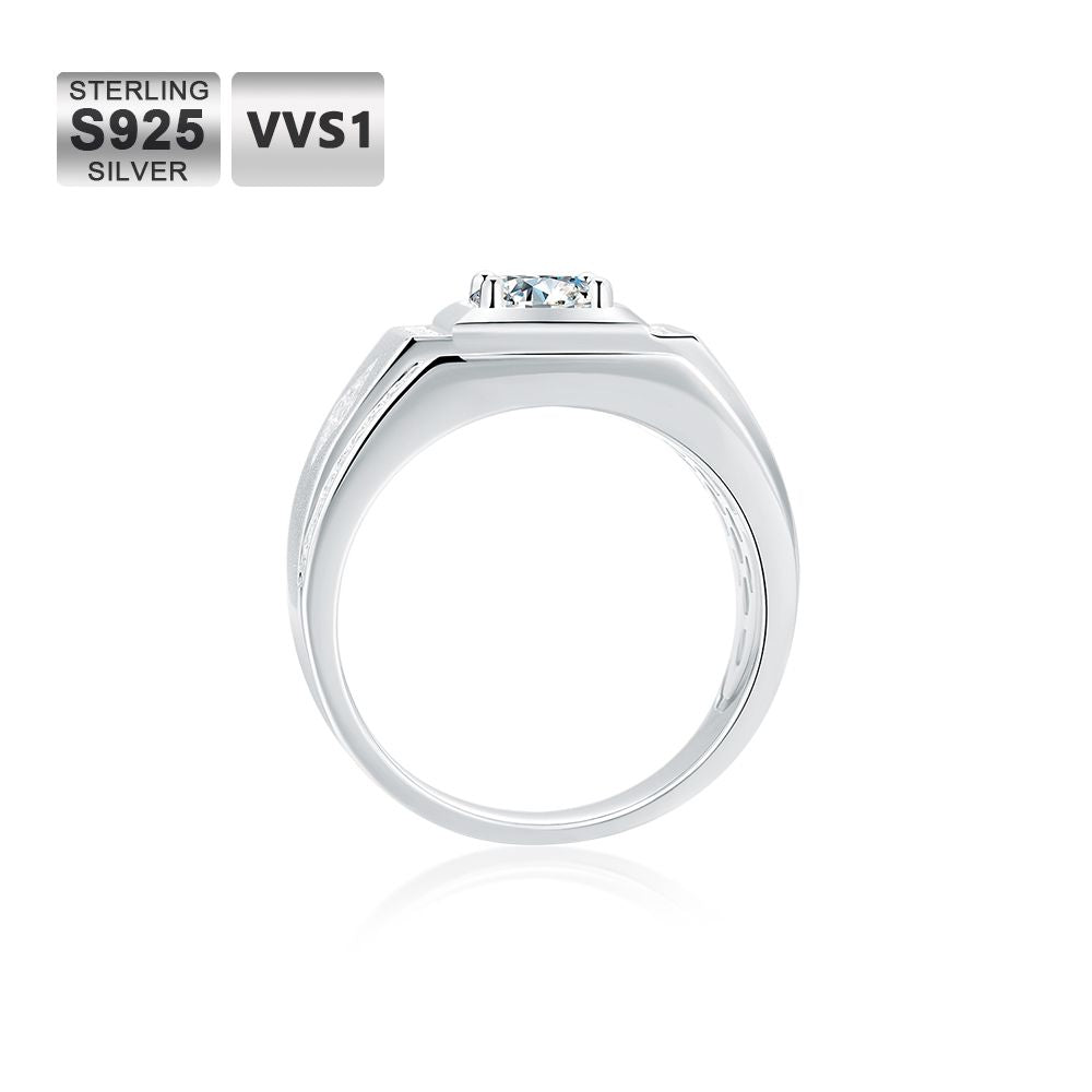 1.0 Carats VVS1 Moissanite Men Ring