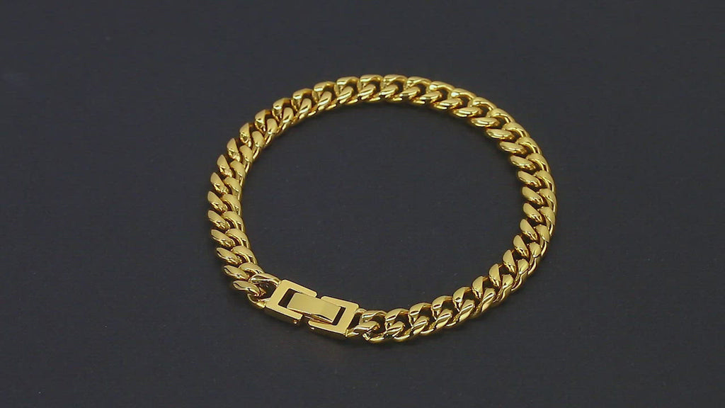 8mm Miami Cuban Link Bracelet in 18K Gold KRKC
