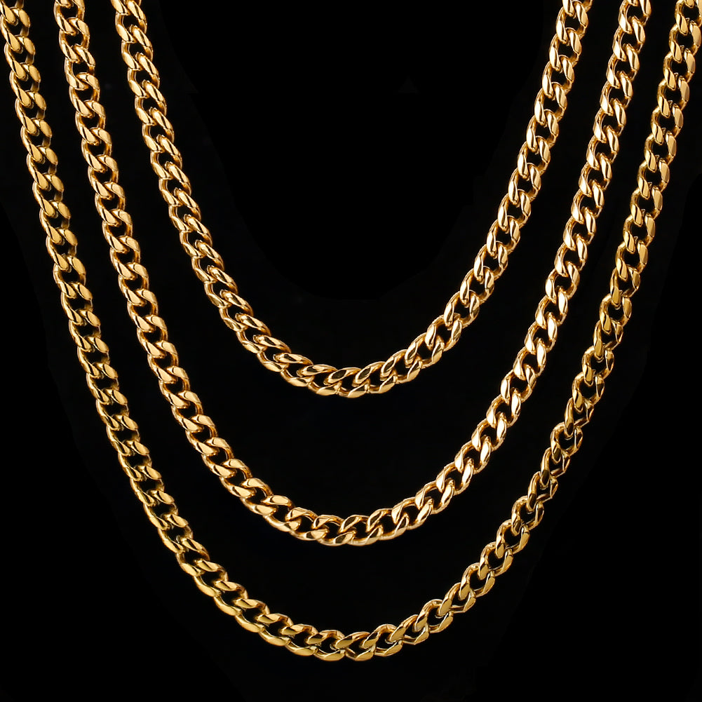 6mm Miami Cuban Set in 18K Gold for Men's Chain KRKC – krkc&co