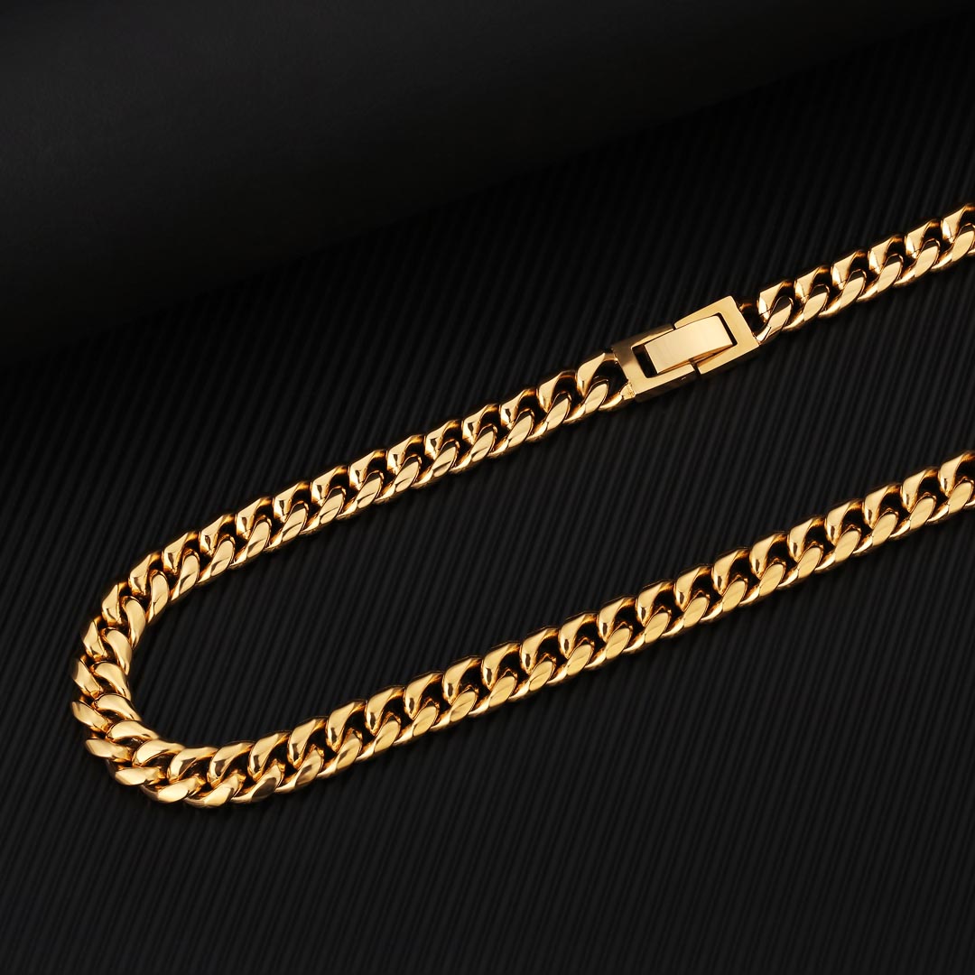 8mm Miami Cuban Link Chain in White Gold-KRKC&CO