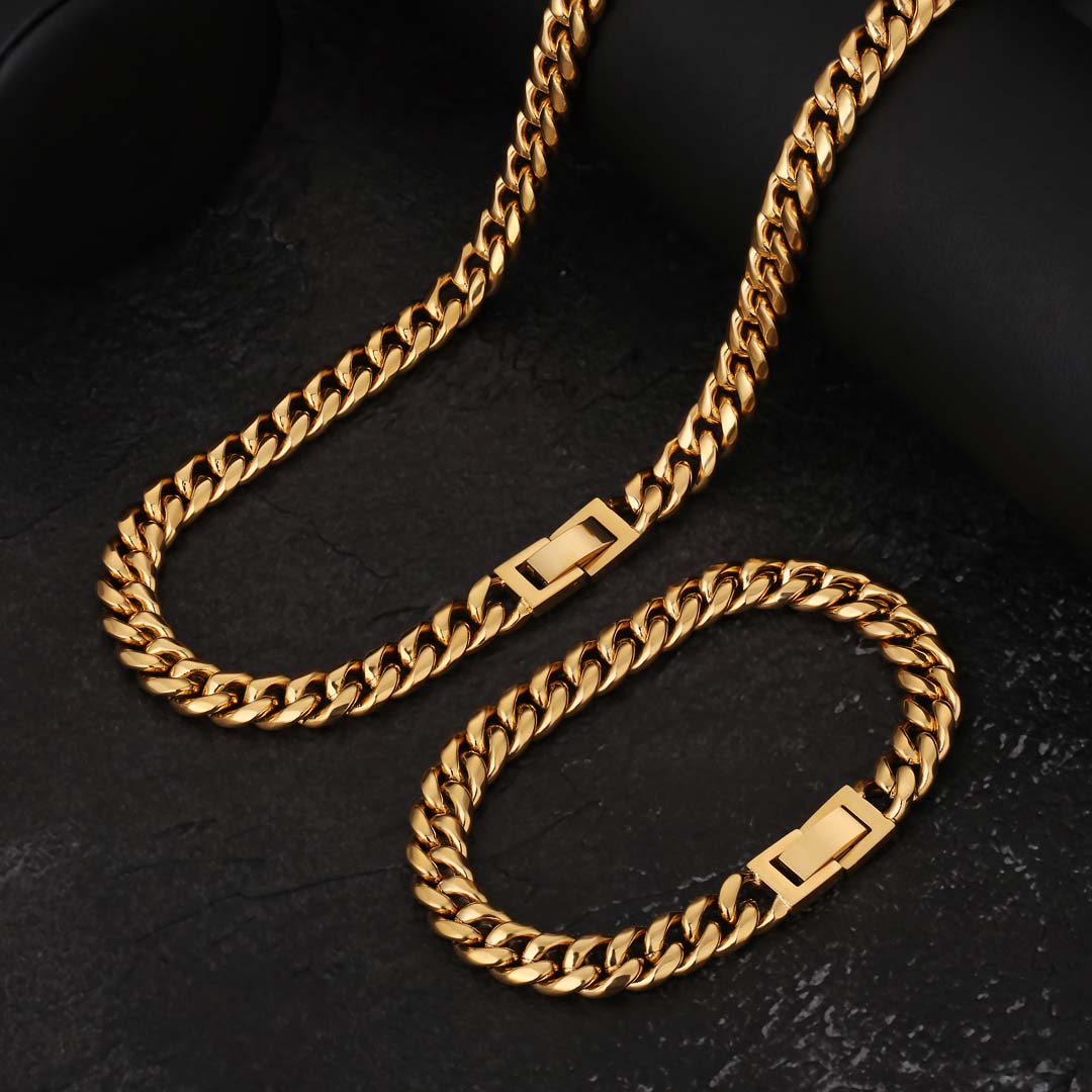 8mm Miami Cuban Link Chain in White Gold-KRKC&CO