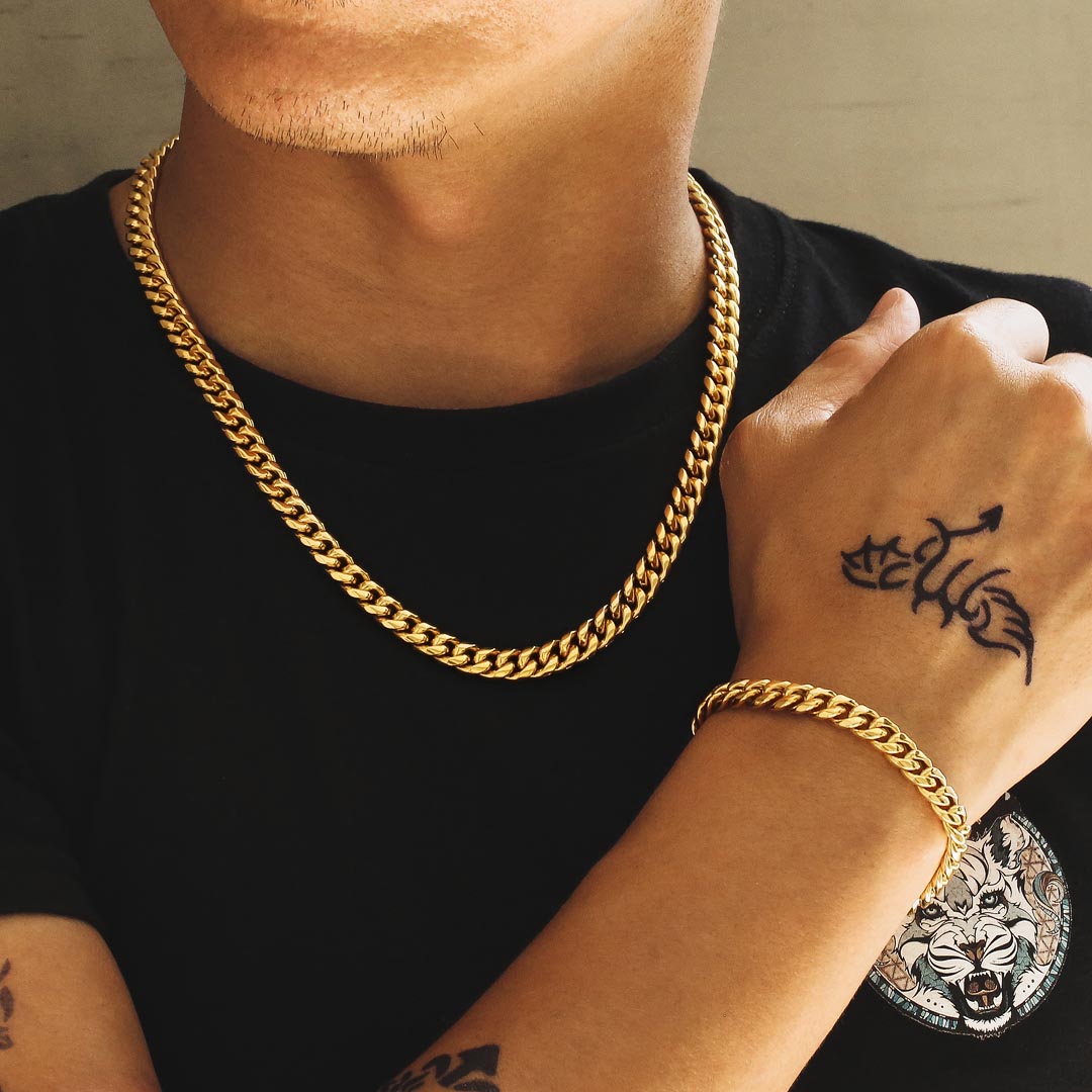 8mm Miami Cuban Link Chain in White Gold-KRKC&CO