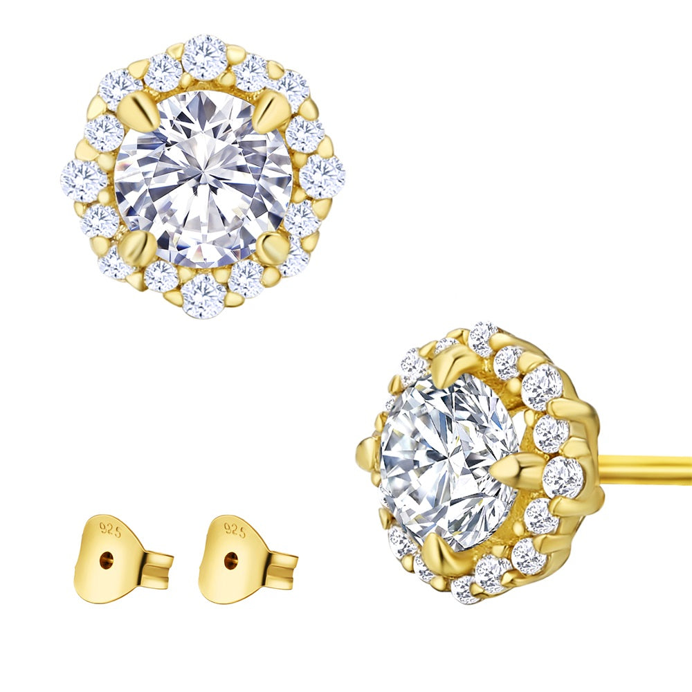 0.5 Carats *2 VVS1 Round Flower Moissanite Earrings 0177