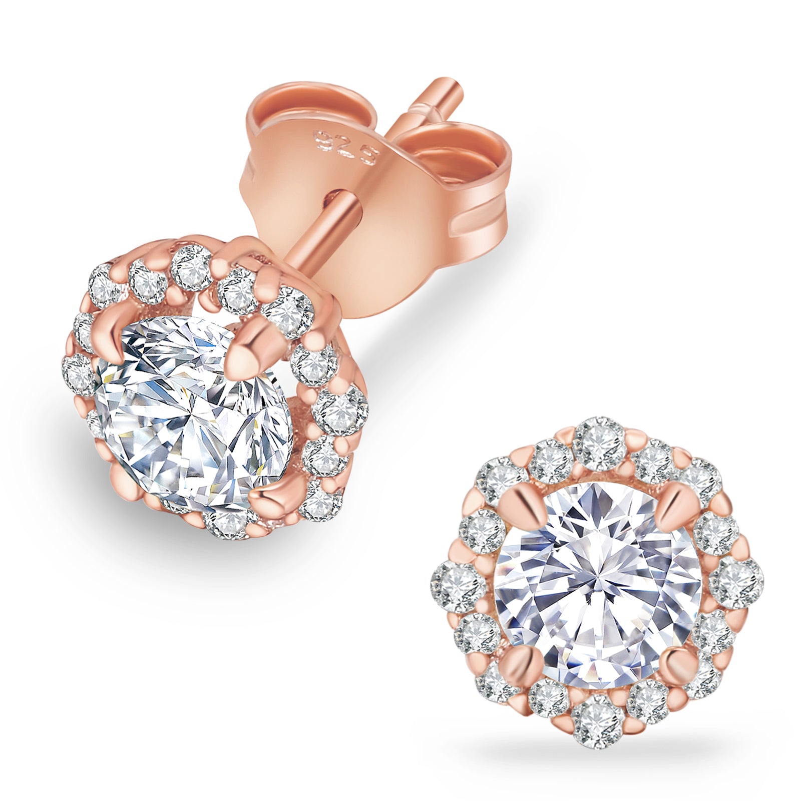 0.5 Carats *2 VVS1 Round Flower Moissanite Earrings 0177