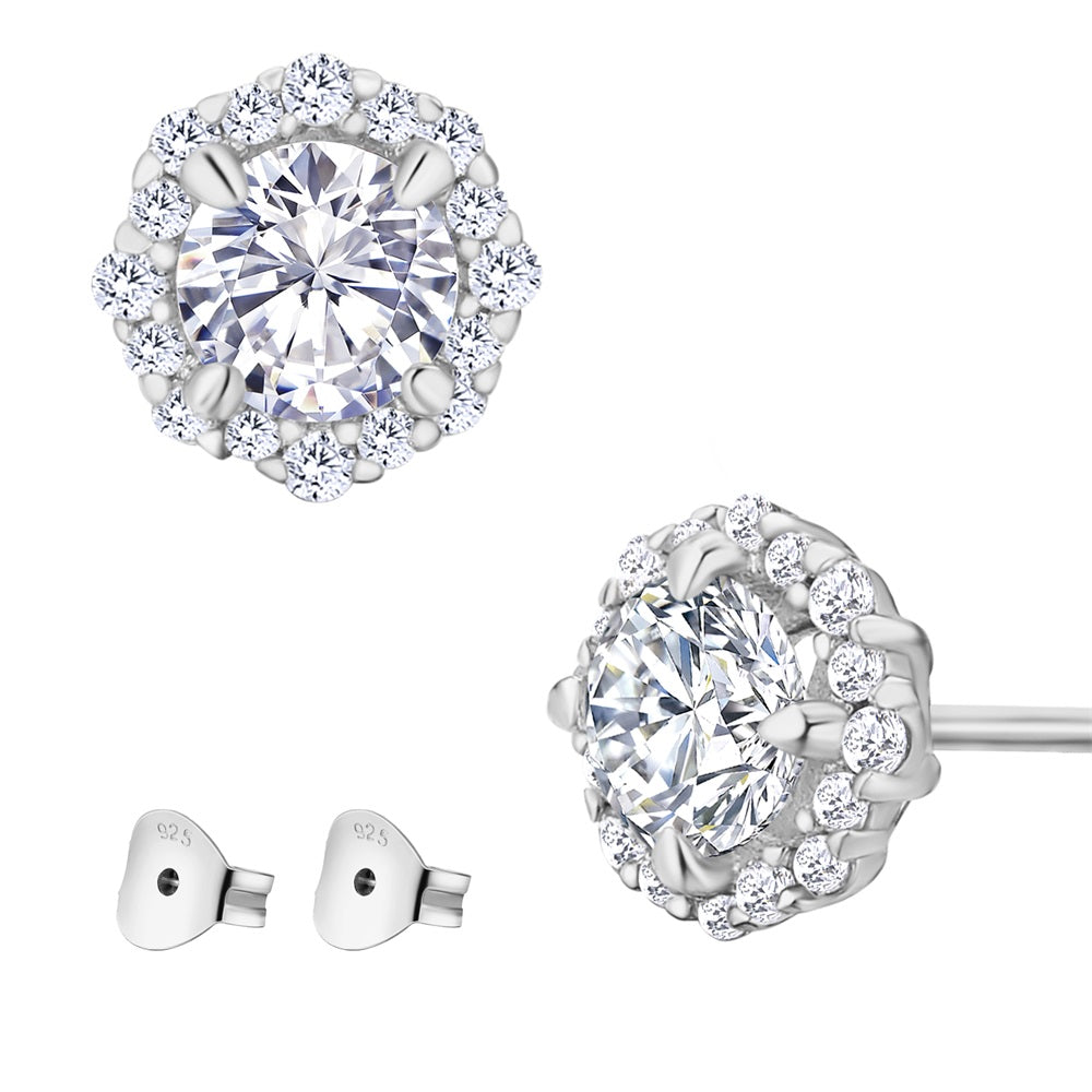 0.5 Carats *2 VVS1 Round Flower Moissanite Earrings 0177