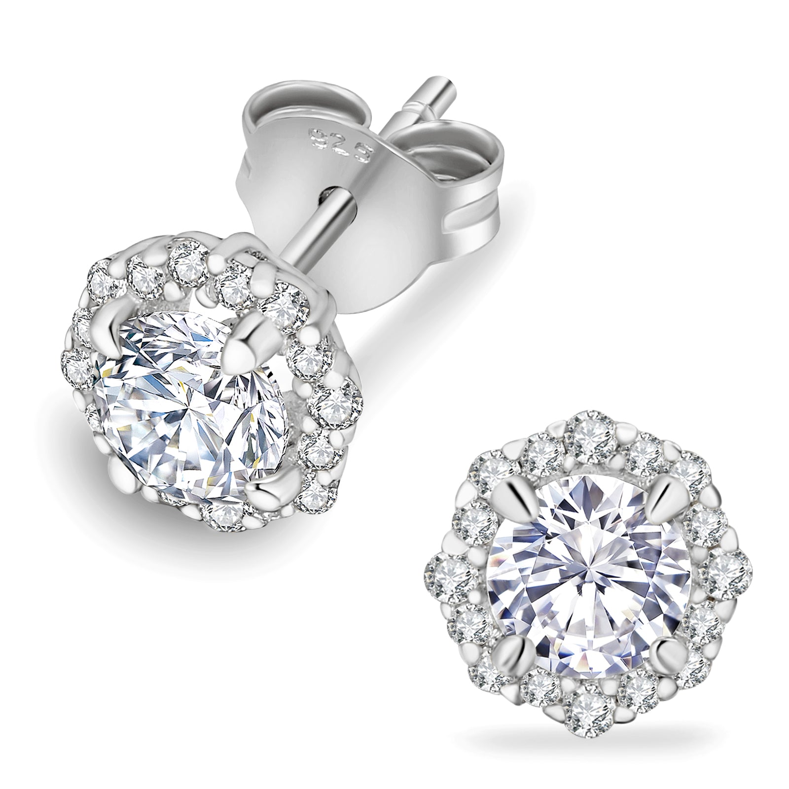 0.5 Carats *2 VVS1 Round Flower Moissanite Earrings 0177