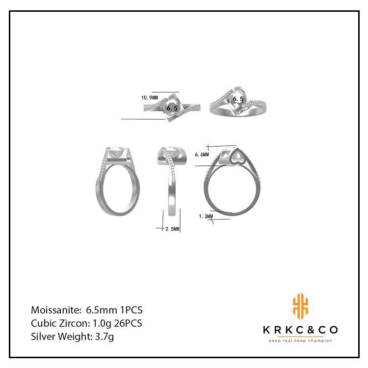 1.0 Carats VVS1 Moissanite Rings for Women